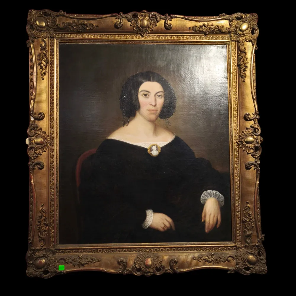 D. L - Óleo sobre tela 'Retrato mujer noble’ Consignación