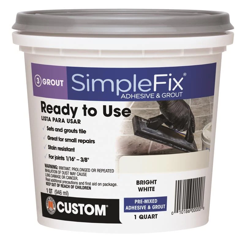 Productos de construcción personalizados SimpleFix - Lechada blanca para interiores, 1 cuarto (paquete de 6) - Oferta de l...