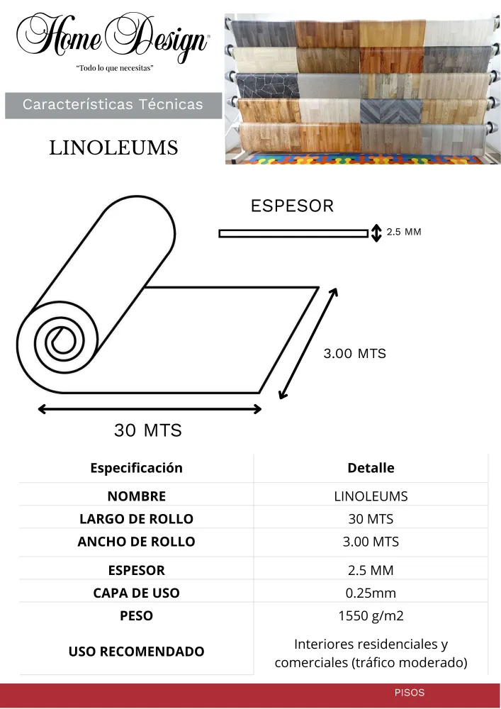 LINOLEUMS DAMIER 101 RECUBRIMIENTO EN ROLLO ANCHO 3.00 MT ROLLO DULCE HOGAR