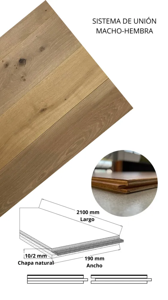 MADERA DE INGENIERIA SMALL CINNAMON (CAJA 3.19 M2) 10 MM ESPESOR 2 MM CHAPA DULCE HOGAR