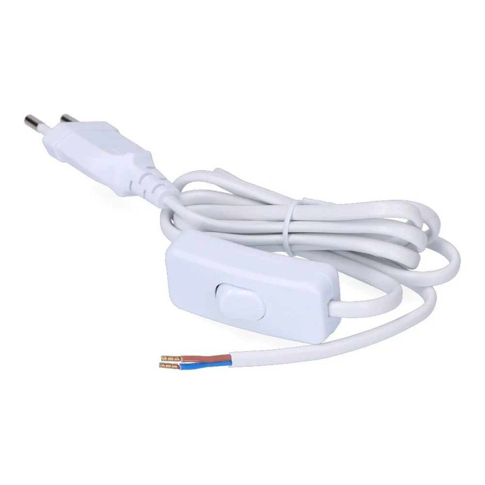 CONEXION CON INTERRUPTOR 3A 1,5m 2x0,75mm MANGUERA PLANA BLANCA EDM