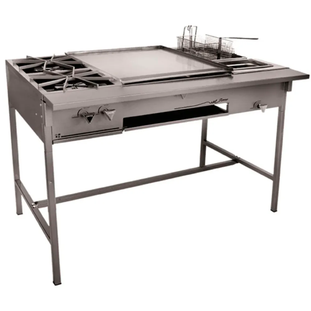 Parrilla 2Quemadores Con Plancha Y Freidor Electrodomesticos Olvera
