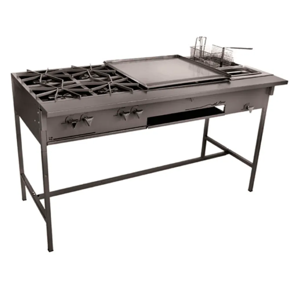 Parrilla 4Quemadores Con Plancha Y Freidor Electrodomesticos Olvera