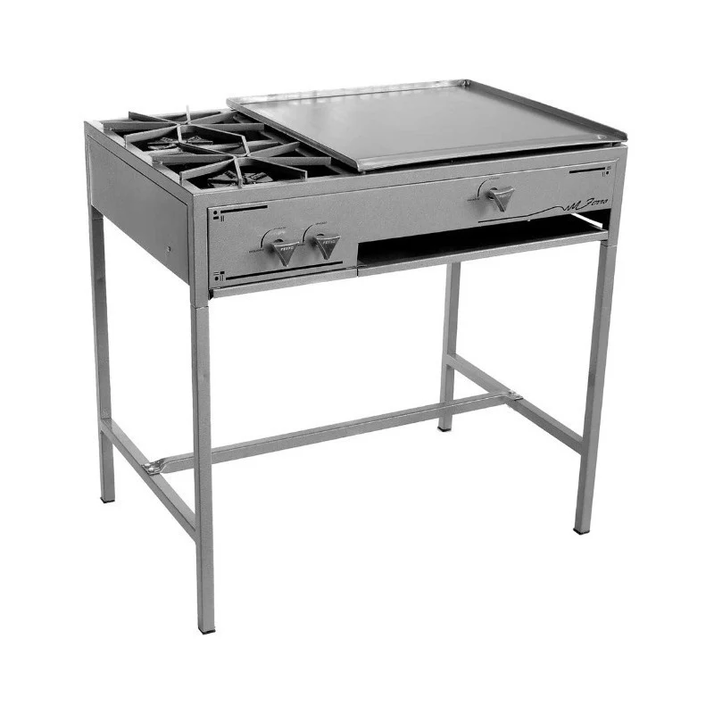 Parrilla 2 Quemadores Con Plancha 90x60x85 Estructural Electrodomesticos Olvera