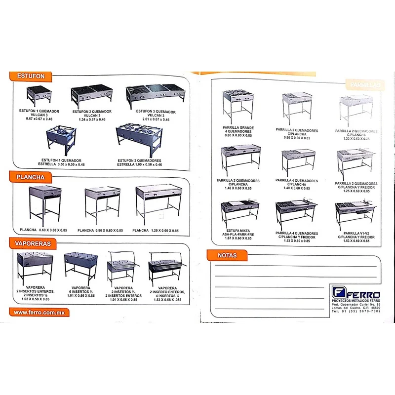 Parrilla 2 Quemadores Estructural Para Negocio 80 Cm Electrodomesticos Olvera