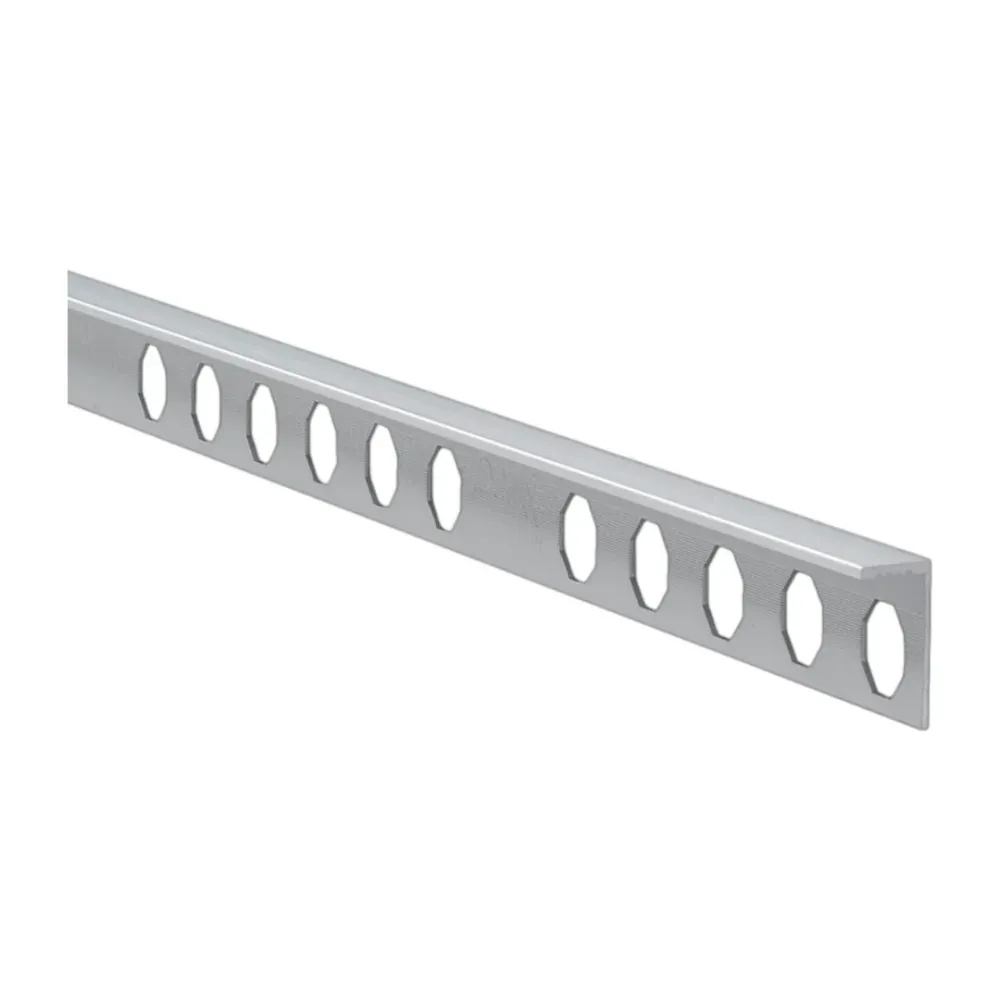 Perfil Divisor Para Pisos y Paredes De Aluminio Anodizado 10mmx2,5ml Plata Mate - Emac NovoSuelo