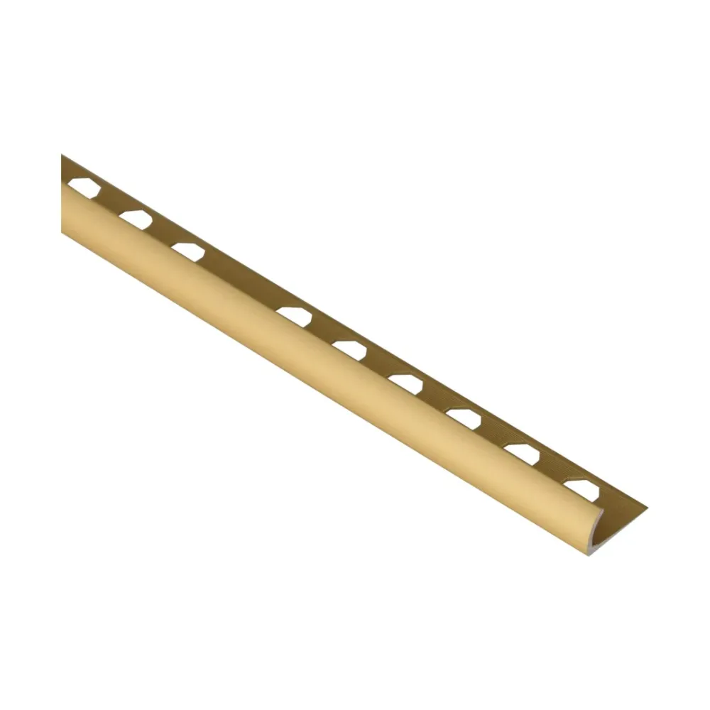 Perfil Redondeado De Aluminio Anodizado 10mmx2.5ml Oro Mate - Emac Novocanto Aluminium