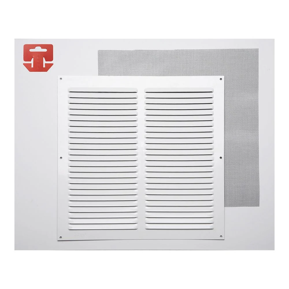 REJILLA CON MOSQUITERA. ALUMINIO 0.6 BLANCO LACADO 300x300mm (G) FEPRE