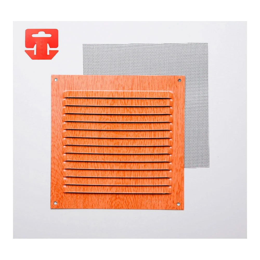 REJILLA CON MOSQUITERA. ALUMINIO 0.6 IMITACION HAYA 150x150mm (G) FEPRE