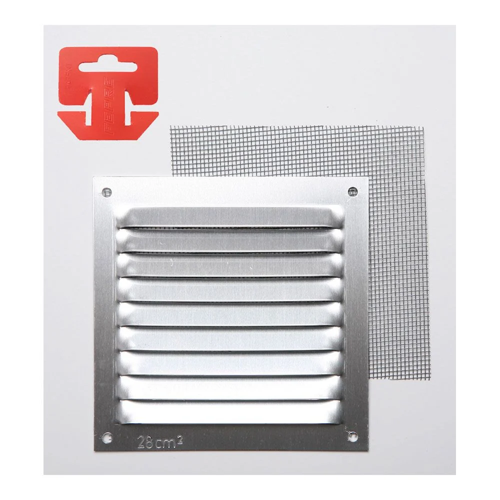 REJILLA CON MOSQUITERA. ALUMINIO 0.6 NATURAL 100x100mm (G) FEPRE