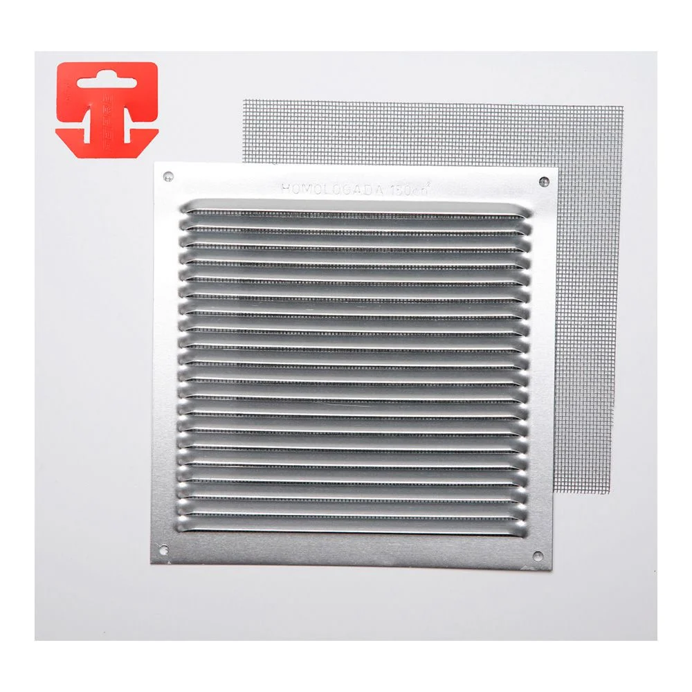 REJILLA CON MOSQUITERA. ALUMINIO 0.6 NATURAL 170x170mm (G) FEPRE