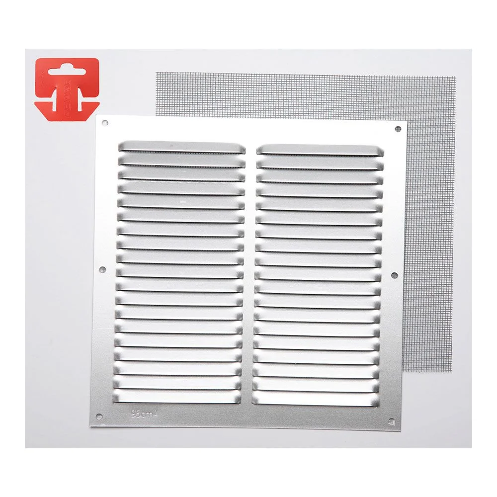 REJILLA CON MOSQUITERA. ALUMINIO 0.6 NATURAL 200x200mm (G) FEPRE