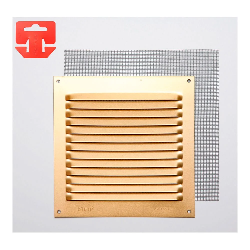 REJILLA CON MOSQUITERA. ALUMINIO 0.8 ORO 150x150mm (G) FEPRE