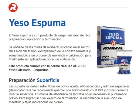 YESO ROMERAL 25 KG FERRETERIA CHACABUCO