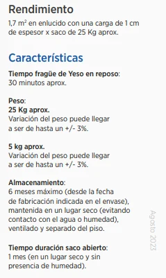 YESO ROMERAL 25 KG FERRETERIA CHACABUCO