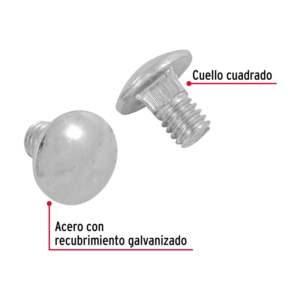 Bolsa con 100 tornillos 5/16" x 1/2" tipo coche, Fiero