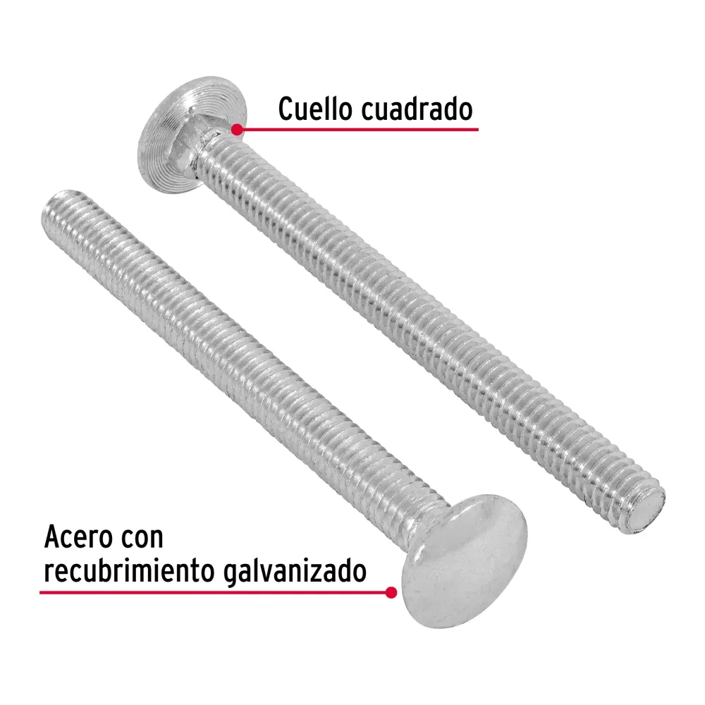 Bolsa con 50 tornillos 5/16" x 3-1/2" tipo coche, Fiero