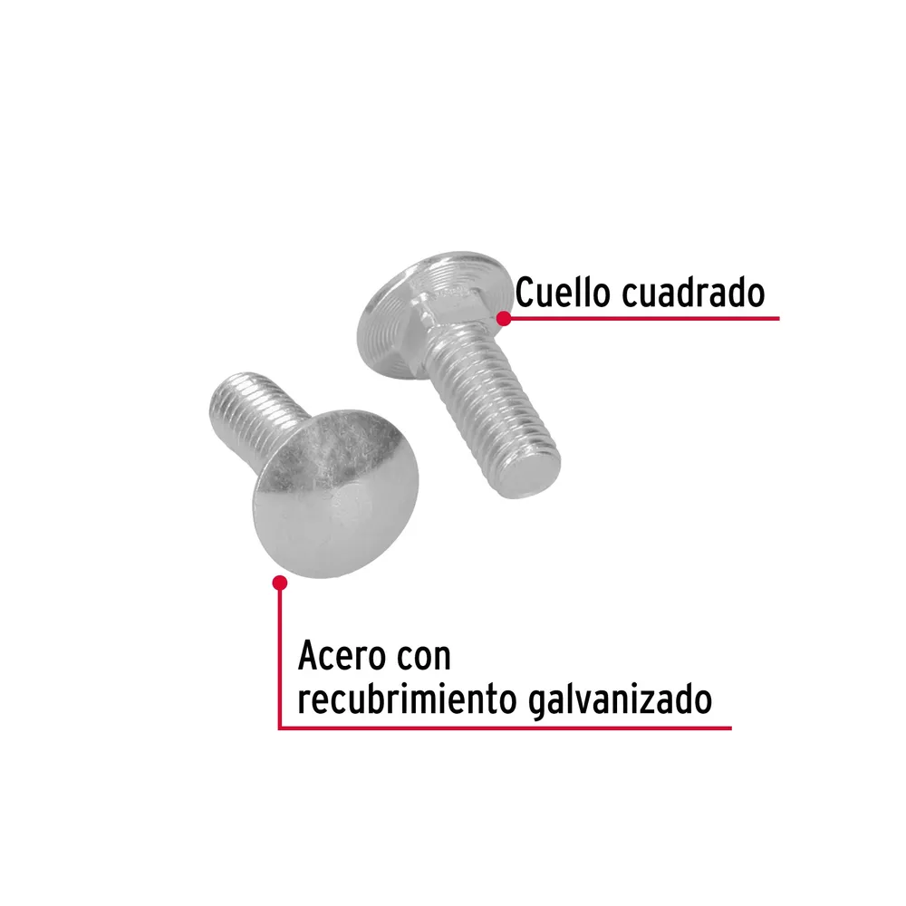 Bolsa con 50 tornillos 7/16" x 1-1/4" tipo coche, Fiero