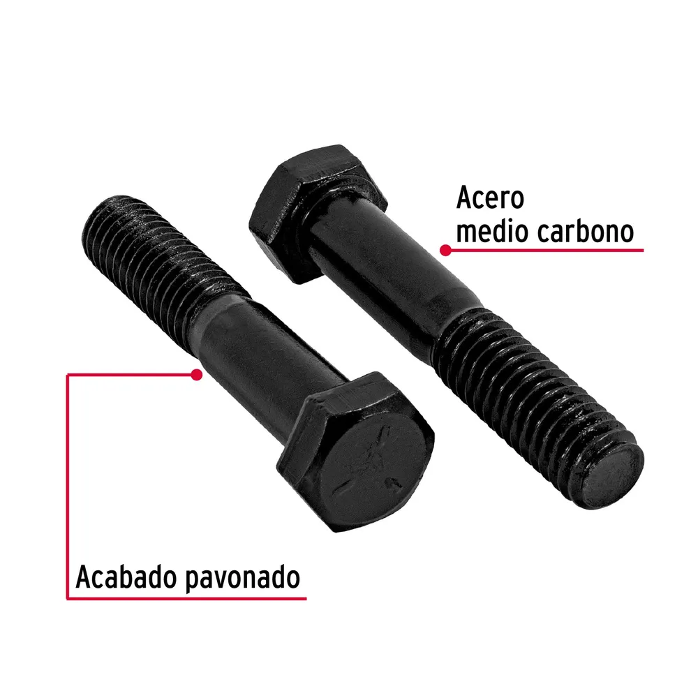 Bolsa con 60 tornillos 3/8" x 2" acero grado 5, Fiero