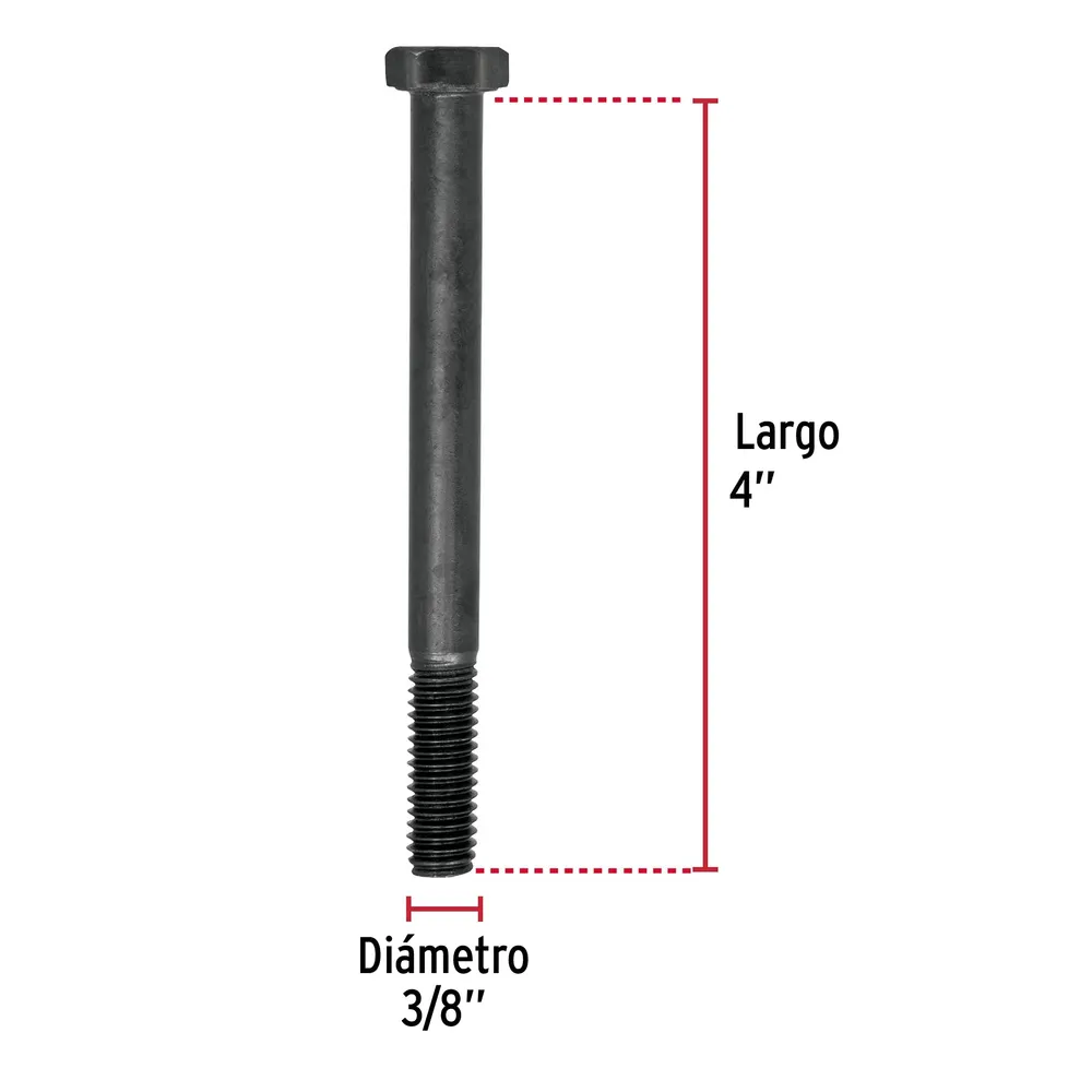 Bolsa con 30 tornillos 3/8" x 4" acero grado 5, Fiero