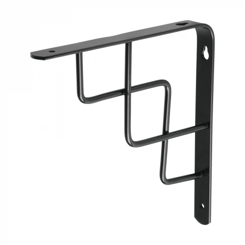 Ménsula reforzada negra 8 x 8' diseño escalera, Fiero 47703 MED-8NE