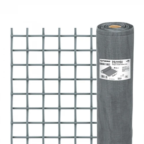 Rollo de 30 m x 0.75 m malla mosquitera fibra de vidrio gris 44964 TEMO-07FG Fiero