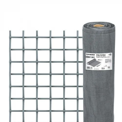 Rollo de 30 m x 1.05 m malla mosquitera fibra de vidrio gris 44981 TEMO-10FG Fiero