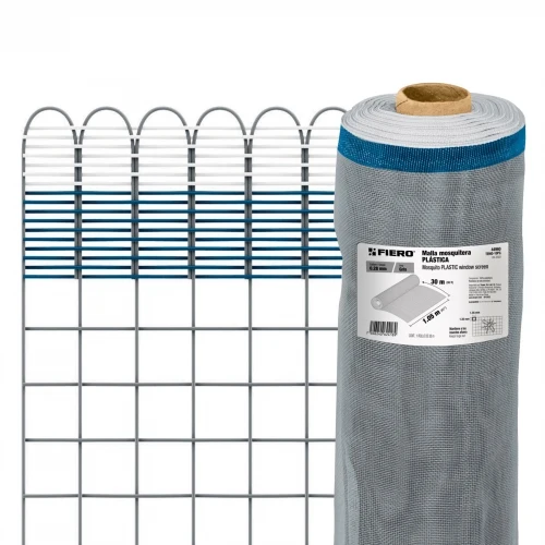 Rollo de 30 m x 1.05 m de malla mosquitera plástica gris 44960 TEMO-10PG Fiero