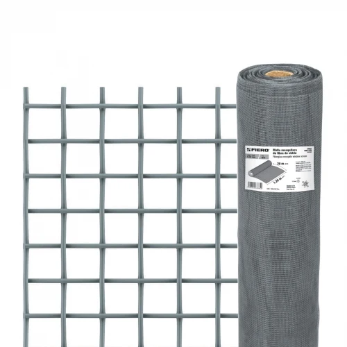 Rollo de 30 m x 1.2 m malla mosquitera fibra de vidrio gris 44982 TEMO-12FG Fiero