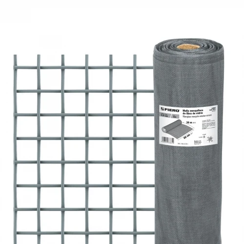 Rollo de 30 m x 0.6 m malla mosquitera fibra de vidrio gris 44949 TEMO-06FG Fiero