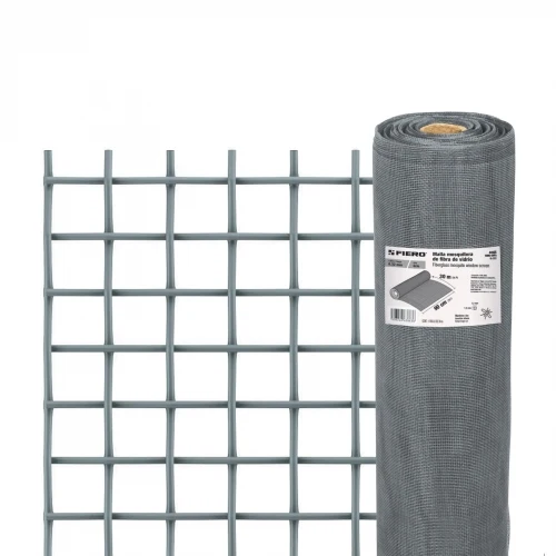 Rollo de 30 m x 0.9 m malla mosquitera fibra de vidrio gris 44965 TEMO-09FG Fiero
