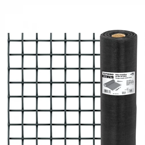 Rollo de 30 m x 1.5 m malla mosquitera fibra de vidrio negra 44997 TEMO-15FN Fiero