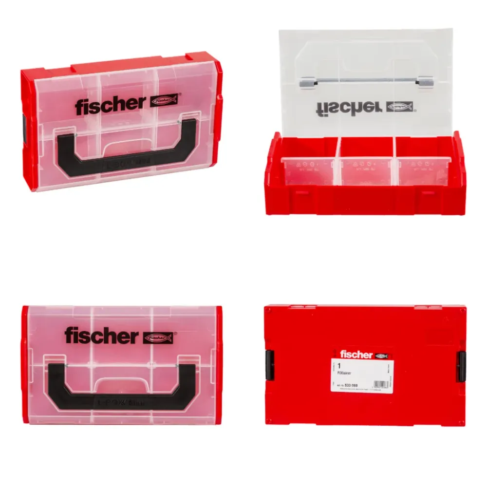 FixTainer – Caja práctica con tacos y tornillos para aplicaciones comunes fischer