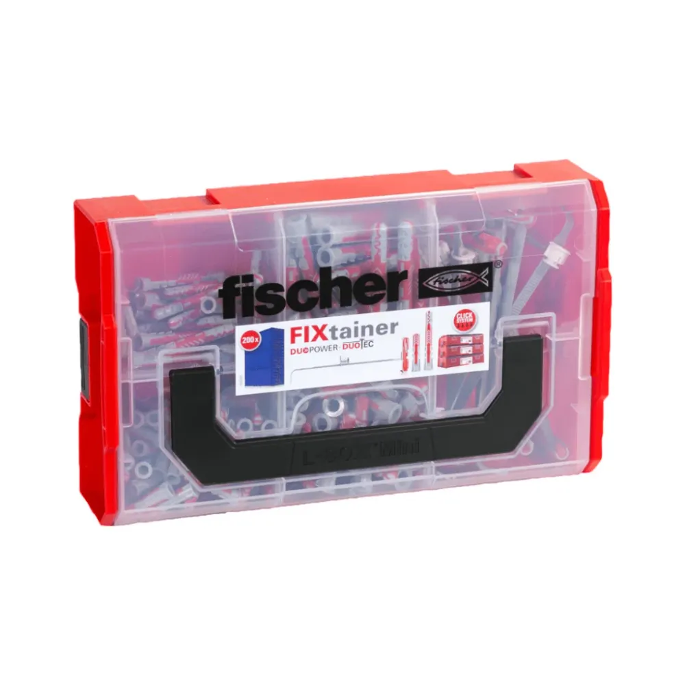 FixTainer – Caja práctica con tacos y tornillos para aplicaciones comunes fischer