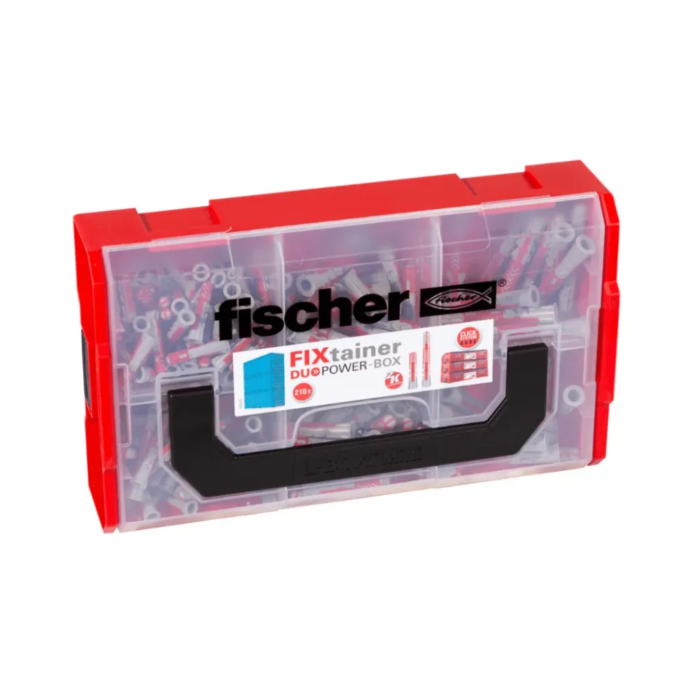 FixTainer – Caja práctica con tacos y tornillos para aplicaciones comunes fischer