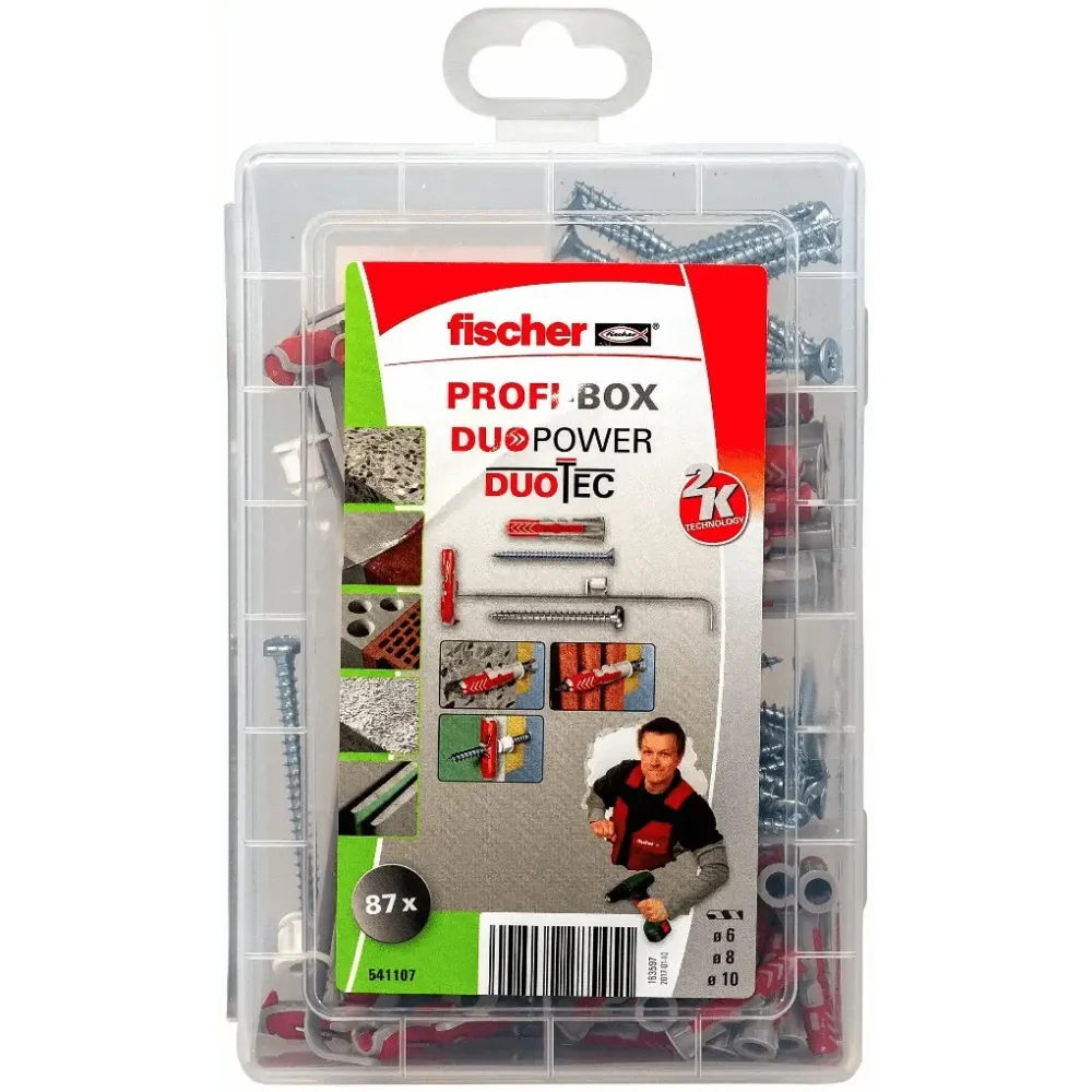 Maletin Profi-Box de surtido de tacos DuoLine con tornillos fischer