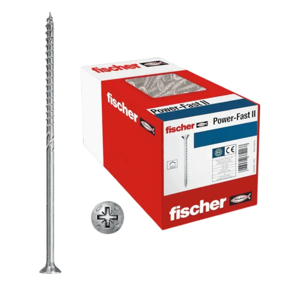 Tornillos fischer PowerFast II Avellanados Pozidriv – Extra largos para construcción