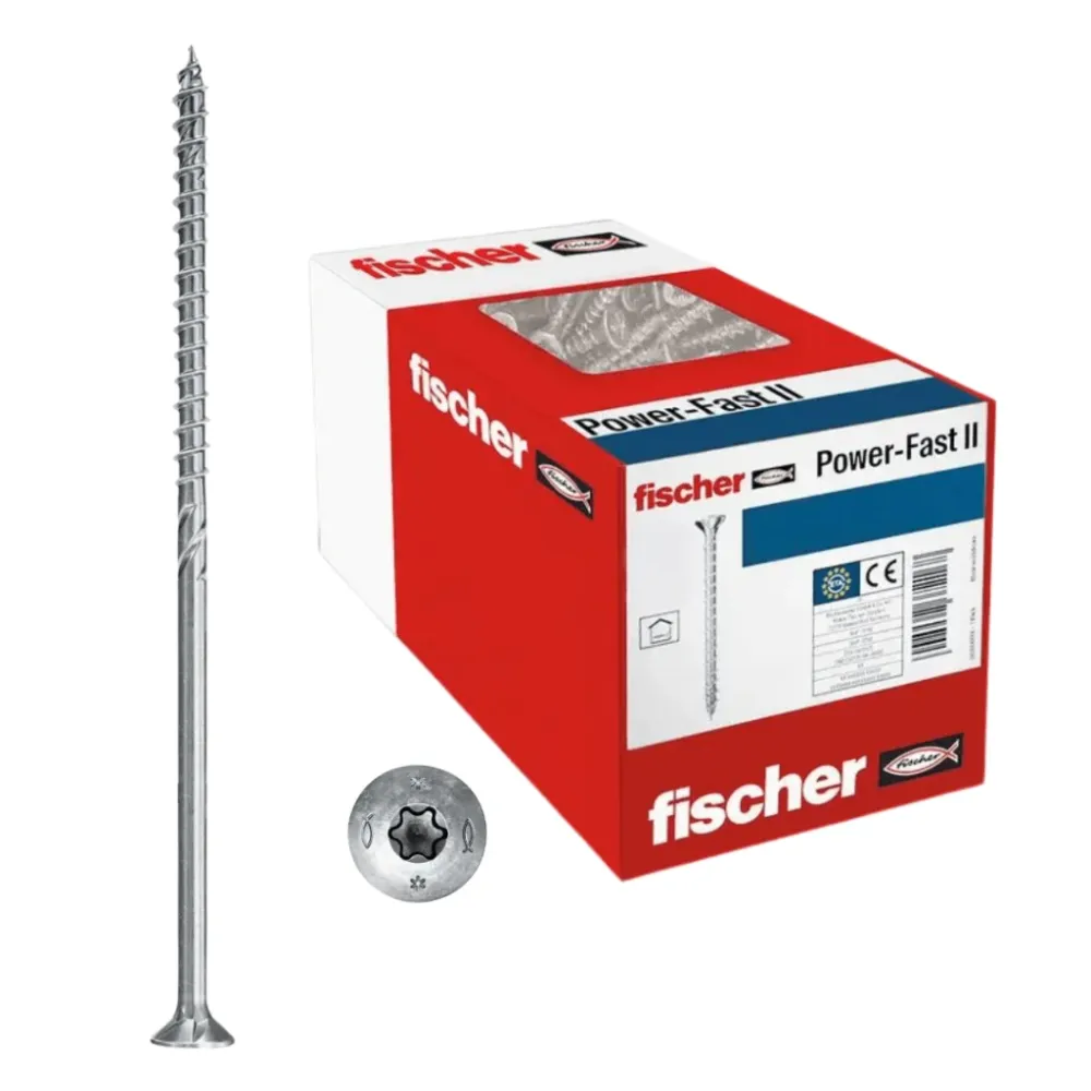 Tornillos fischer PowerFast II Avellanados Torx – Extra largos para construcción