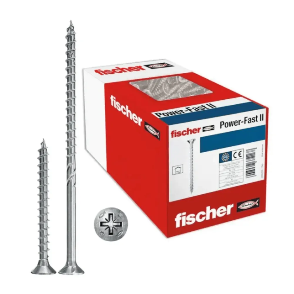 Tornillos PowerFast II Avellanados Pozidriv fischer (200 uds) | Agarre y Rendimiento Superior