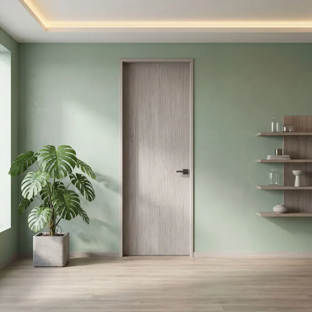 Puerta de madera melaminica veta vertical color Positano 90 cm x 235 cm Galantti