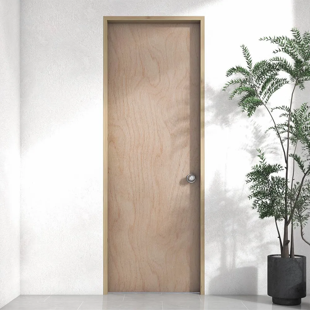 Puerta en triplex Okume multiancho estándar de 60 cm x 205 cm Galantti