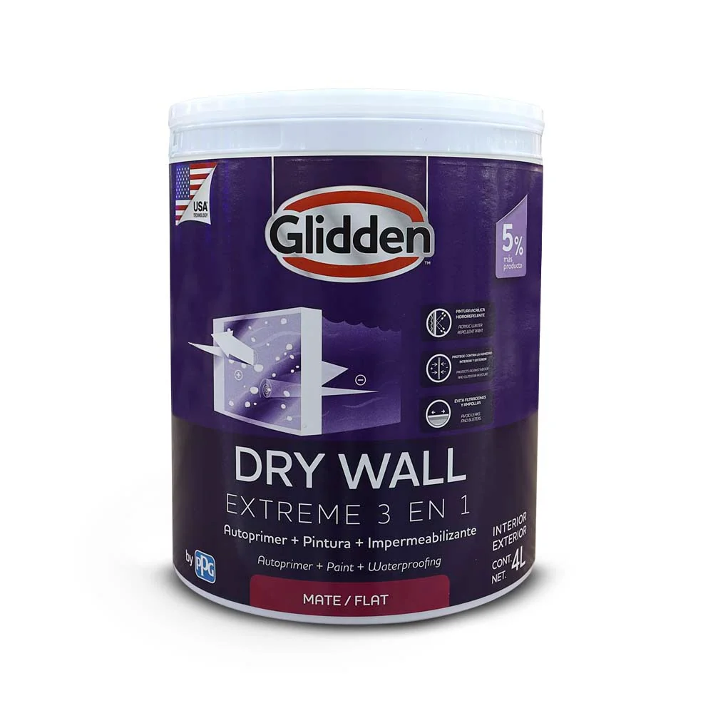 Galón Dry Wall Extreme 3 en 1 Pas Mate 19A0476724 Glidden
