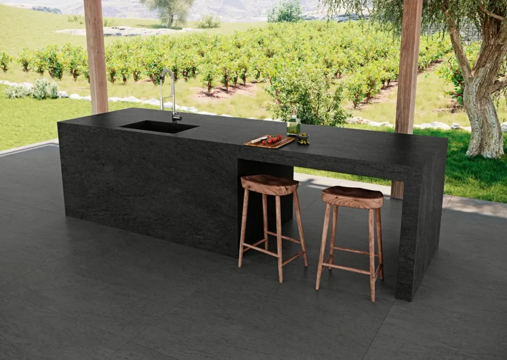 Megaformato Porcelanico Mate 162X324cm Basalti Negro - Grespania Coverlam