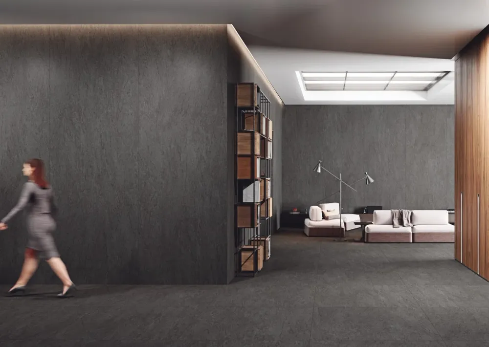 Megaformato Porcelanico Mate 162X324cm Basalti Negro - Grespania Coverlam