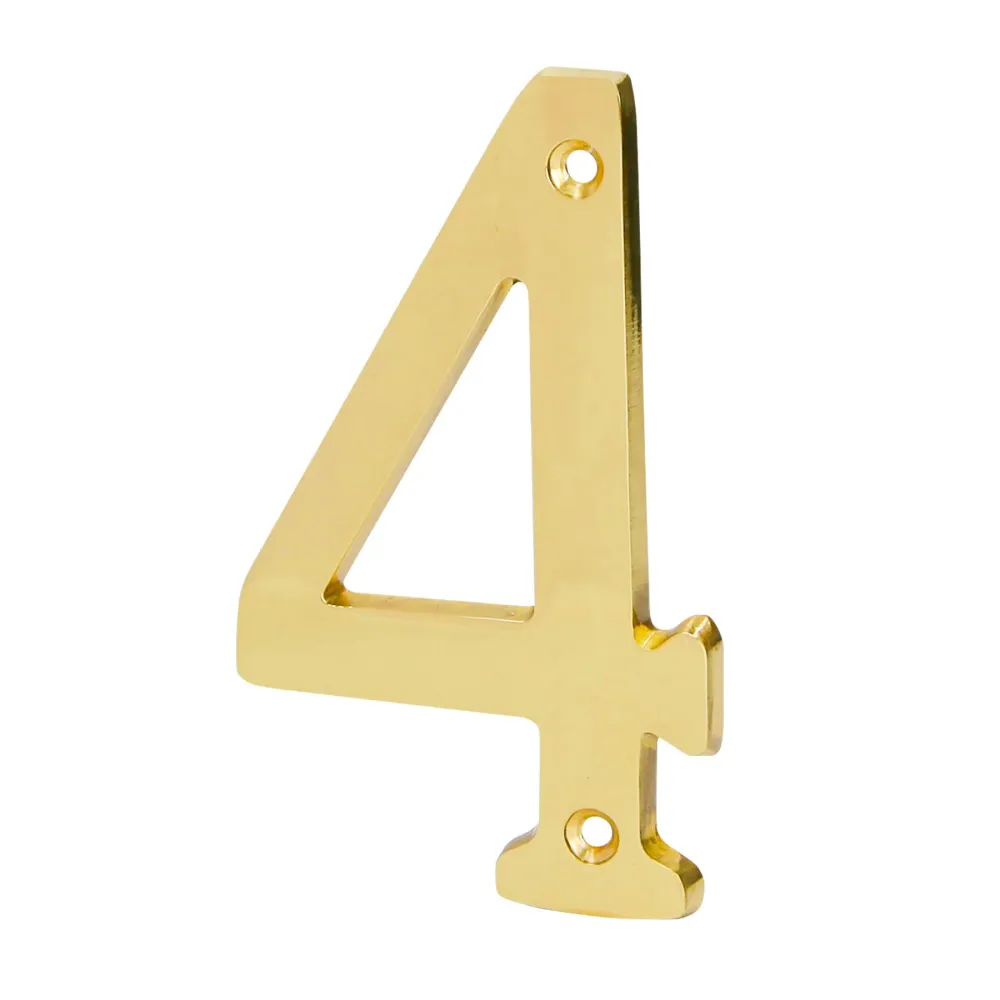 Hermex NUCH-4 Número de latón sólido de 4', No.4
