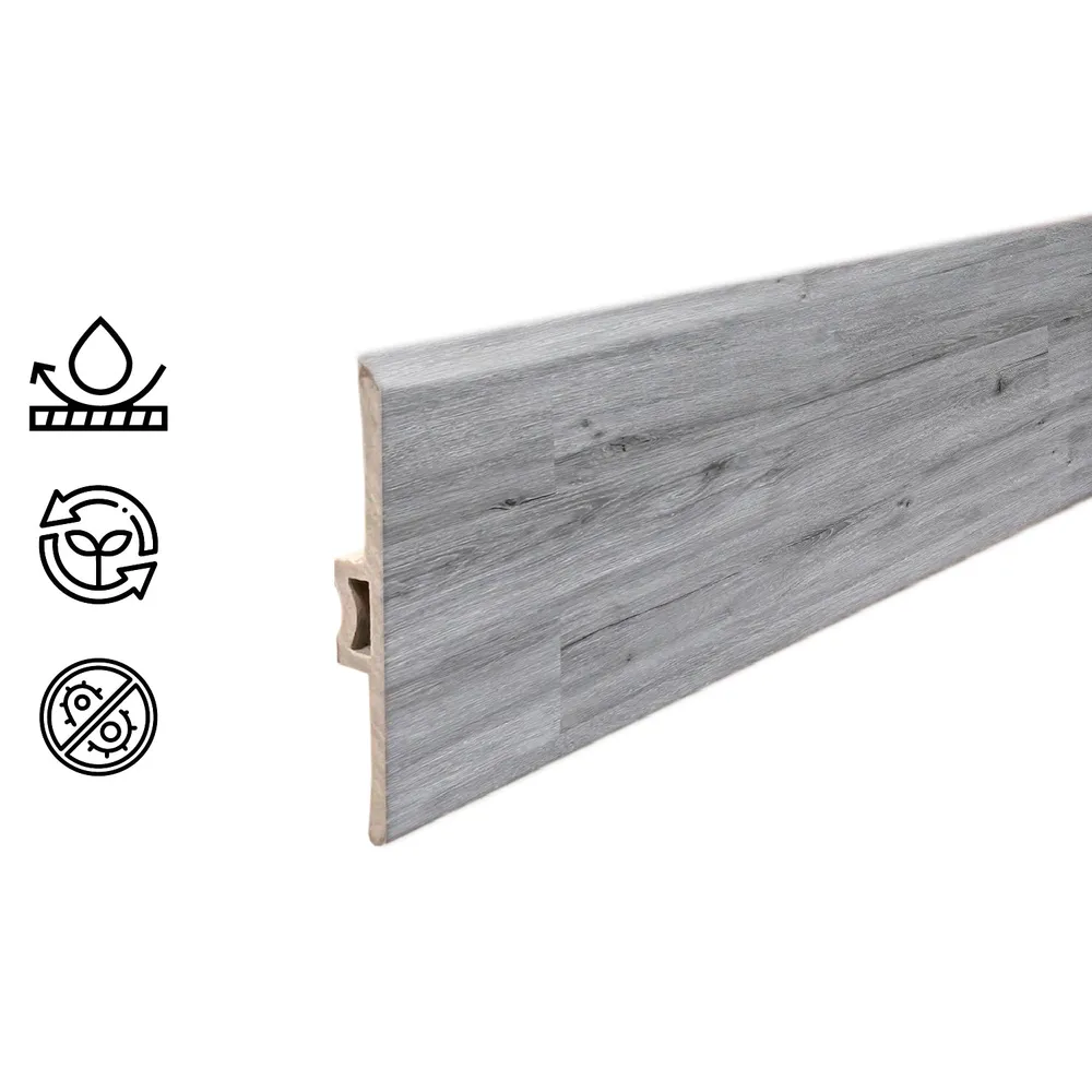 Moldura T PVC HOGA 2mt x 45mm Gris Londres Hogadepot