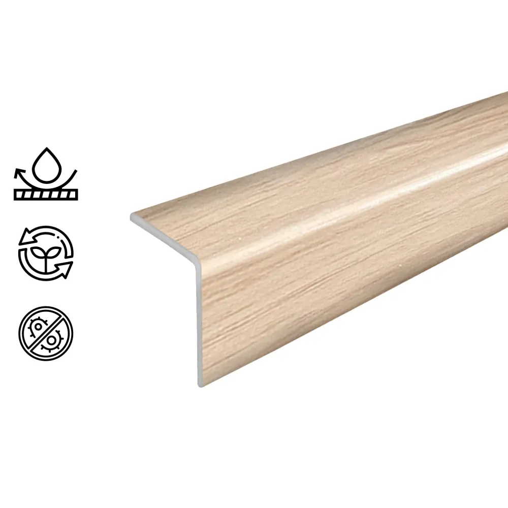 Pack 2unds Perfil Angulo Terminación Wall Panel 30mm x 2,9Mt Café Claro Hogadepot