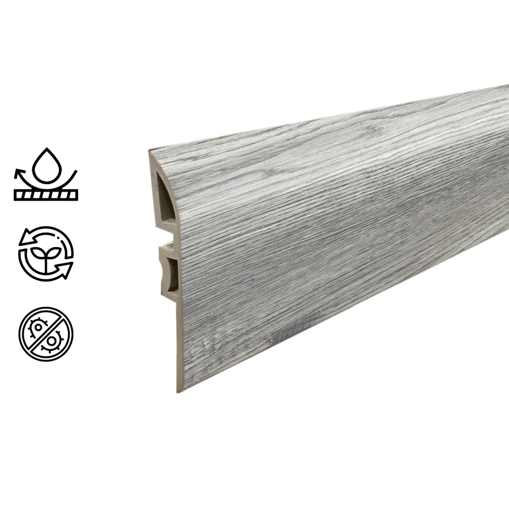 Pack 5 Unidades Cubrejunta Reductor PVC 2mt x 45mm Gris Oak Hogadepot