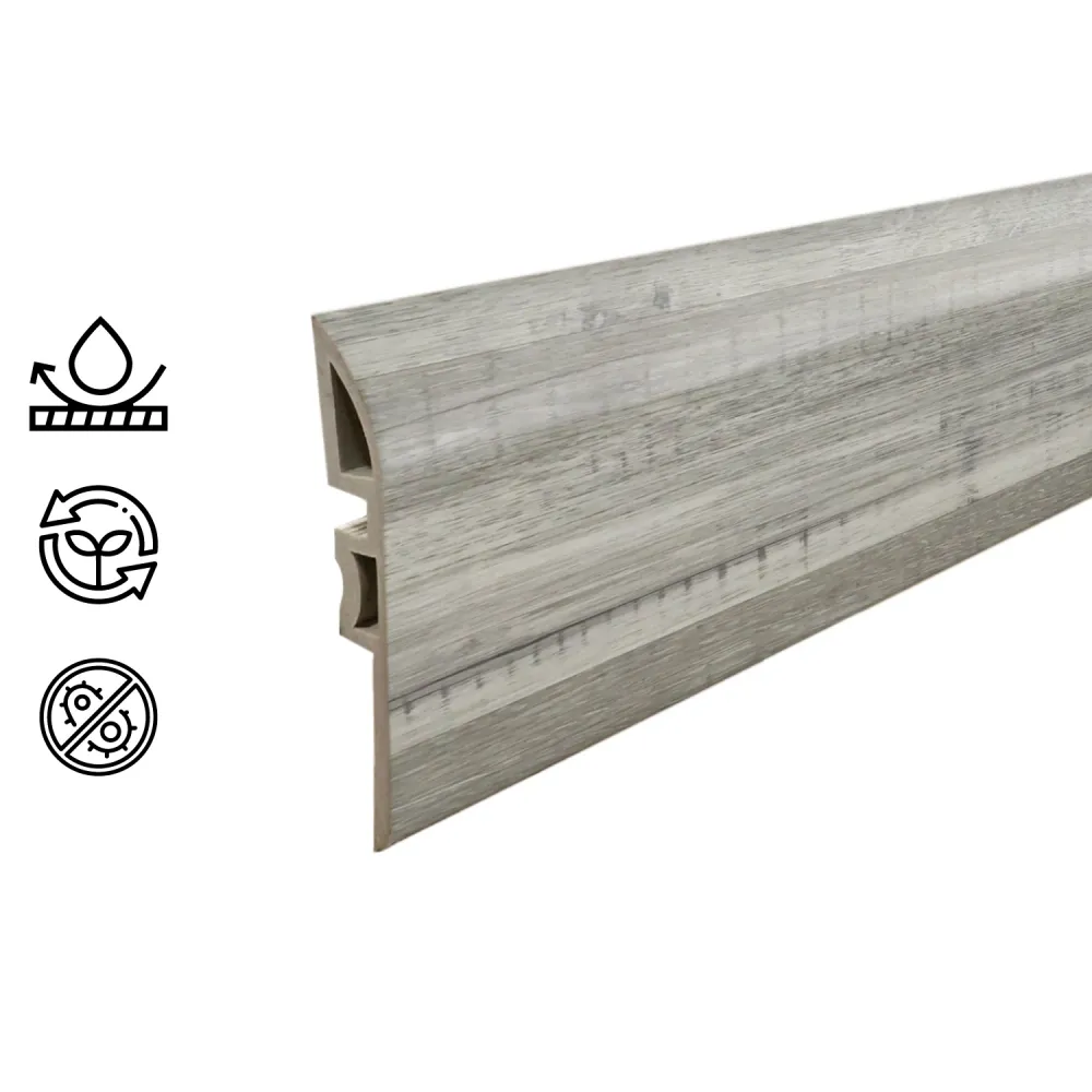 Pack 5 Unidades Cubrejunta Reductor PVC 2mt x 45mm Gris Absoluto Hogadepot