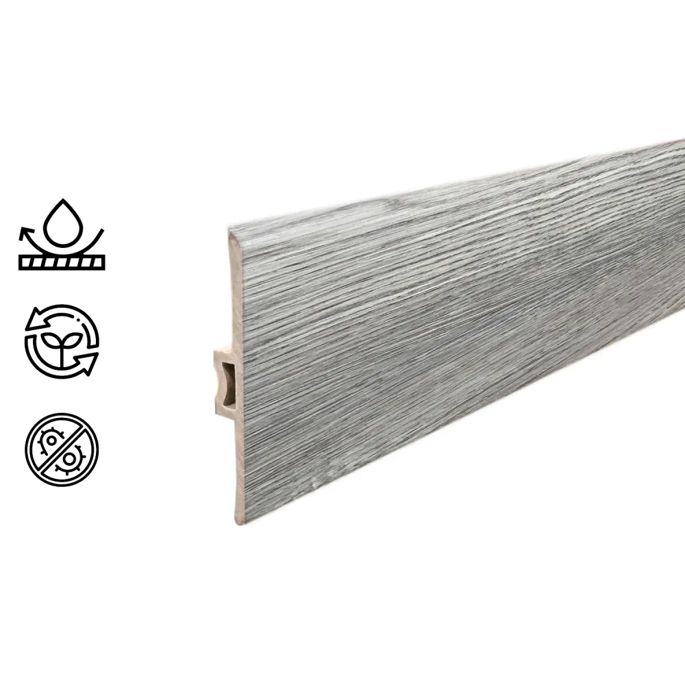 Pack 5 Unidades Moldura T PVC 2mt x 45mm Gris Oak Hogadepot